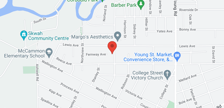 map of 9627 CORBOULD STREET
